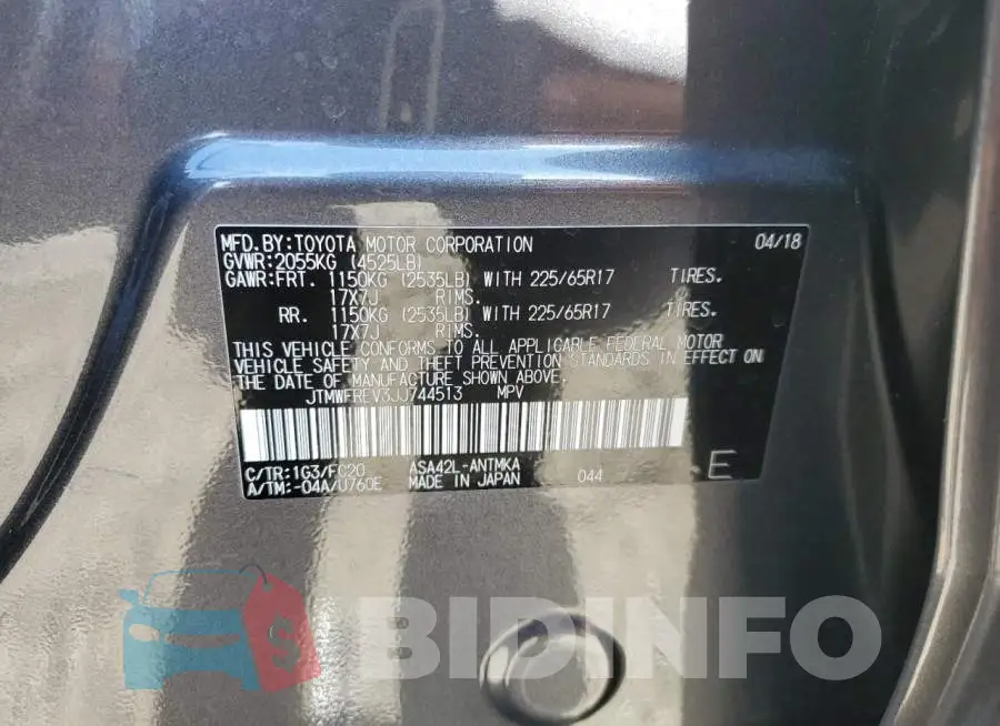 JTMWFREV3JJ744513 Photo# 13