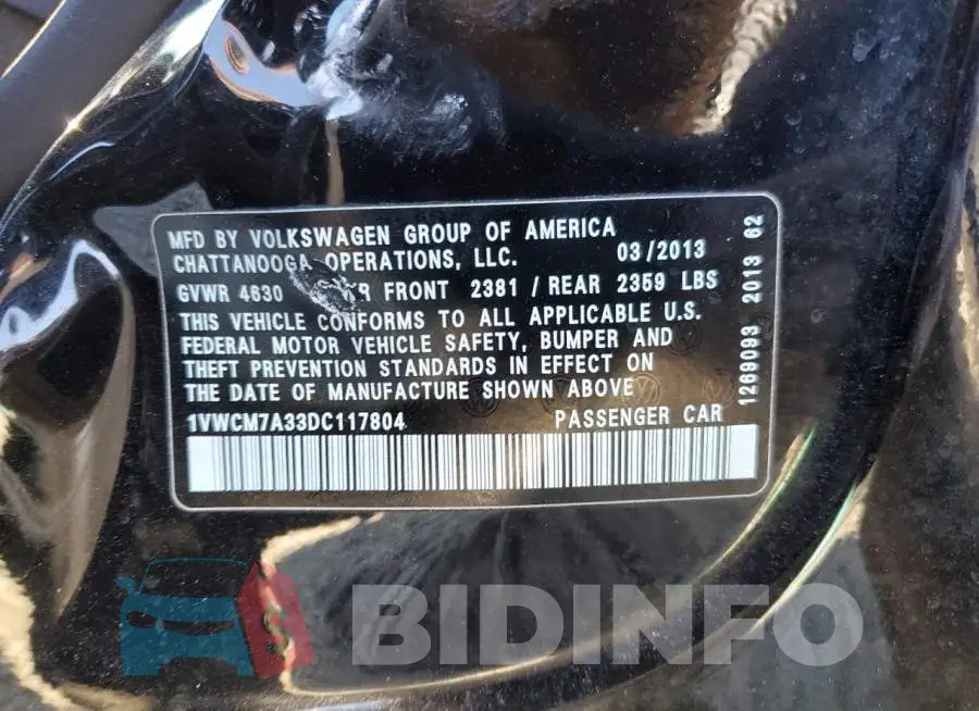 1VWCM7A33DC117804 Photo# 10