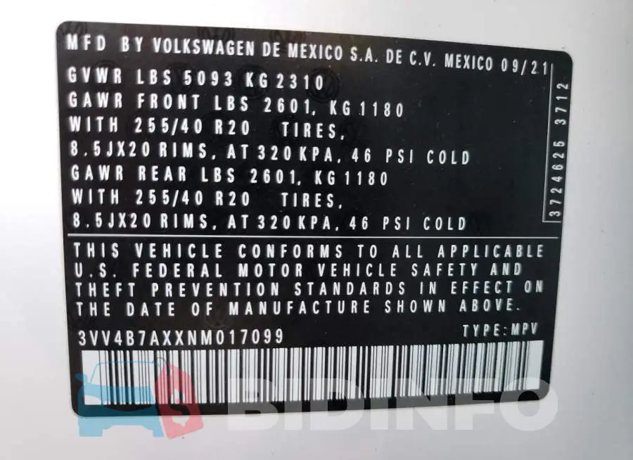 3VV4B7AXXNM017099 Photo# 10