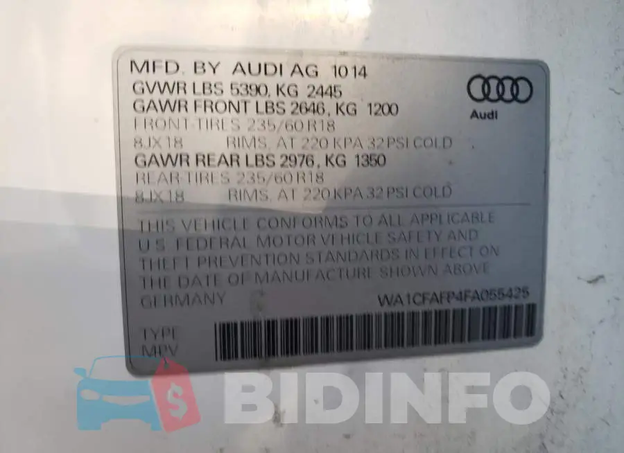 WA1CFAFP4FA055425 Photo# 10