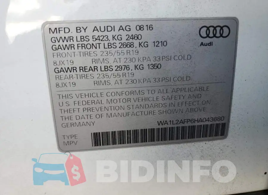 WA1L2AFP6HA043680 Photo# 10