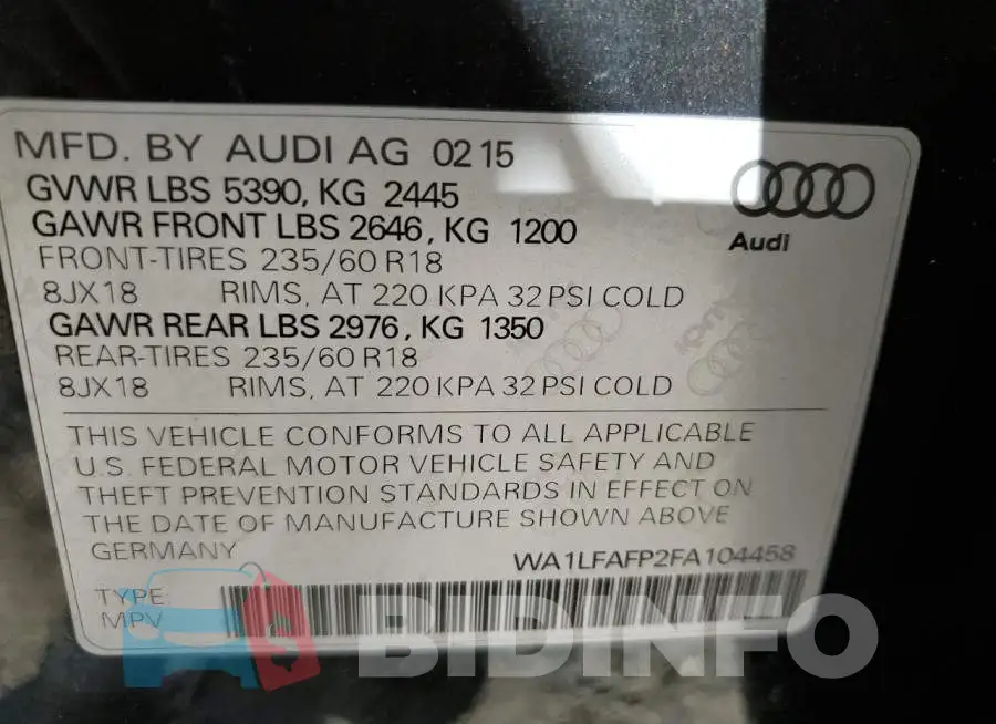 WA1LFAFP2FA104458 Photo# 10