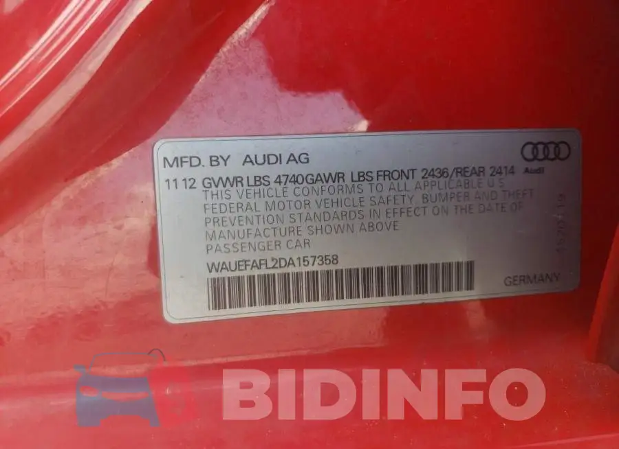 WAUEFAFL2DA157358 Photo# 12