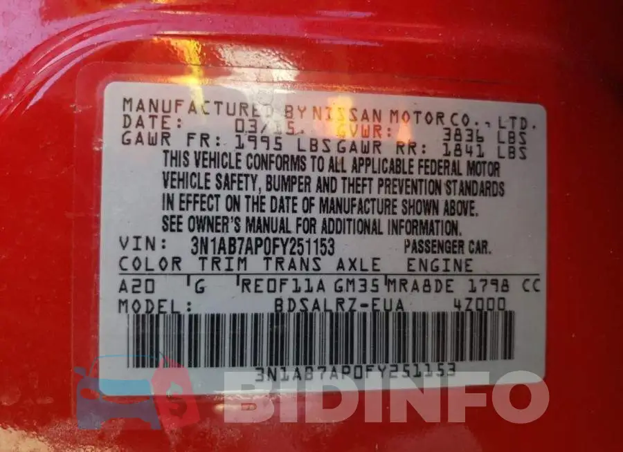 3N1AB7AP0FY251153 Photo# 10