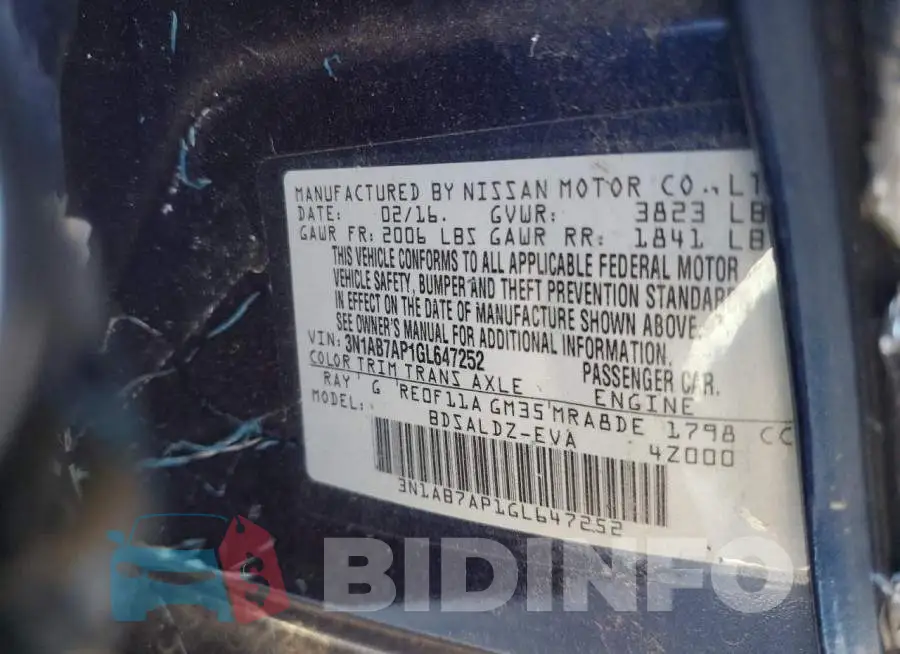 3N1AB7AP1GL647252 Photo# 10