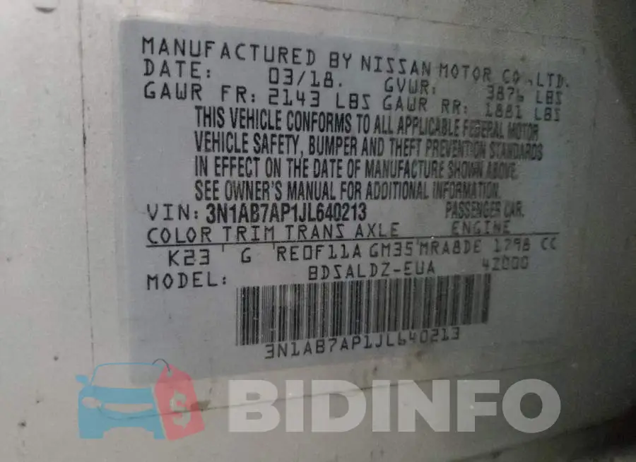3N1AB7AP1JL640213 Photo# 12