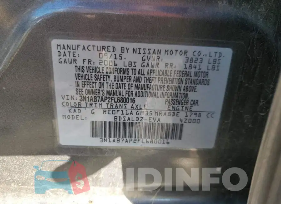3N1AB7AP2FL680016 Photo# 12