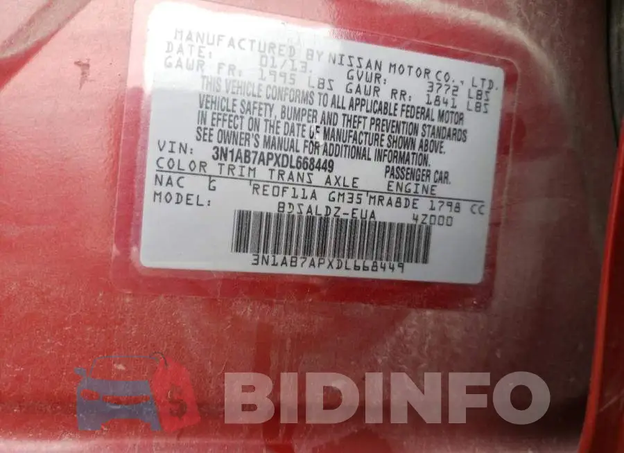 3N1AB7APXDL668449 Photo# 12