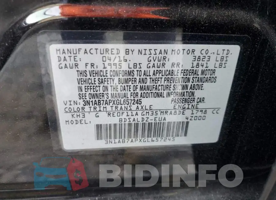 3N1AB7APXGL657245 Photo# 12