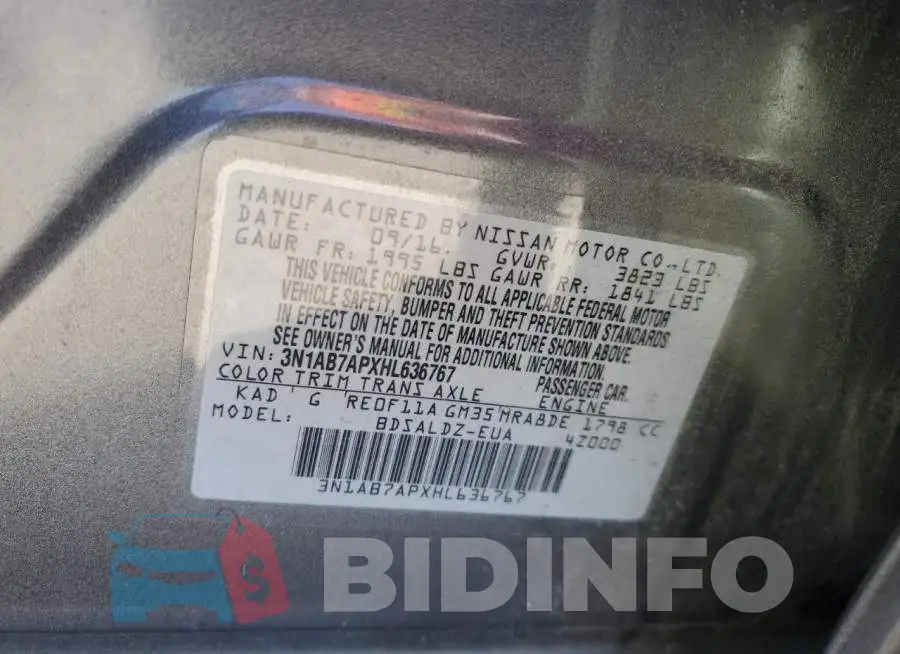 3N1AB7APXHL636767 Photo# 13