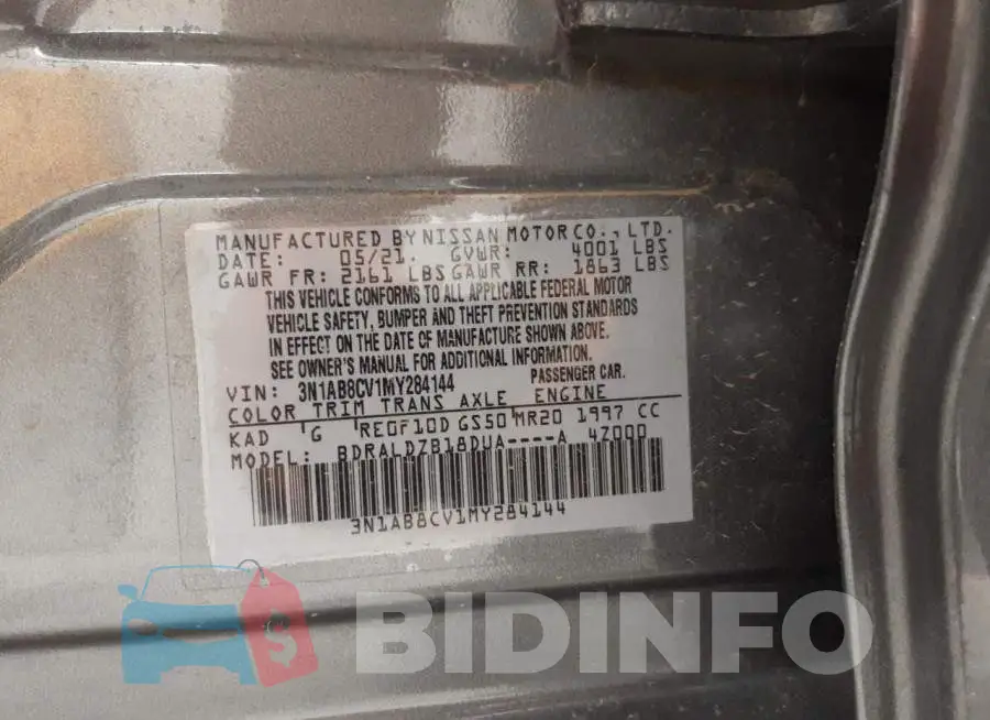 3N1AB8CV1MY284144 Photo# 12