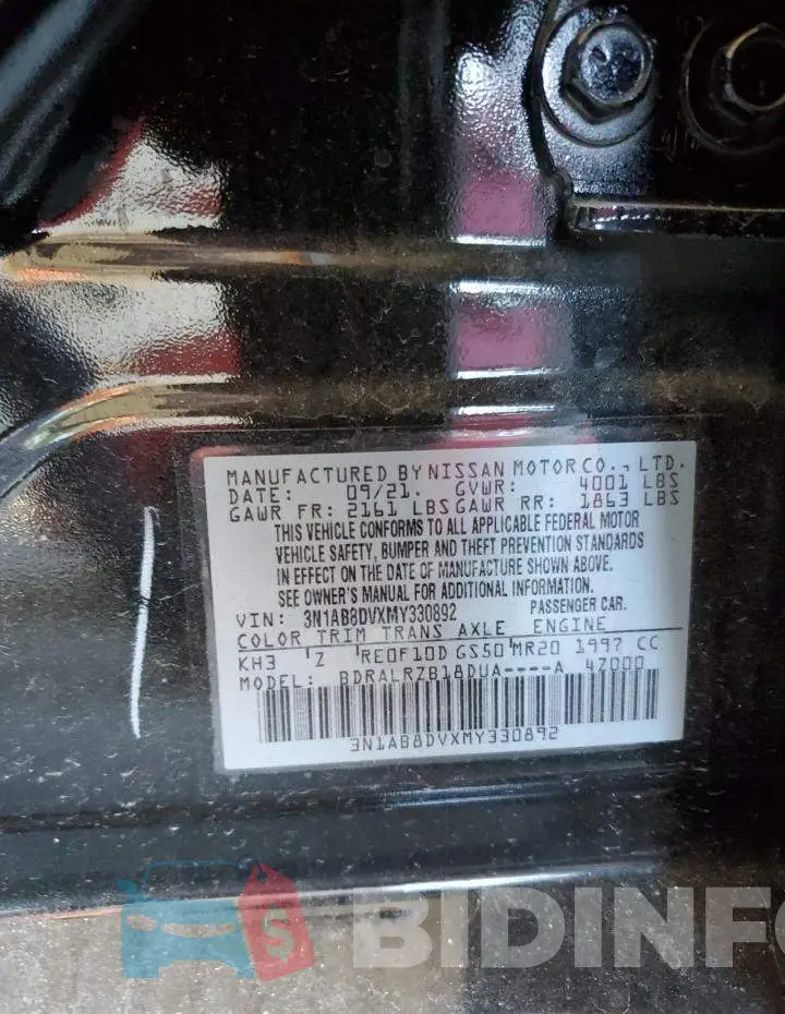 3N1AB8DVXMY330892 Photo# 10