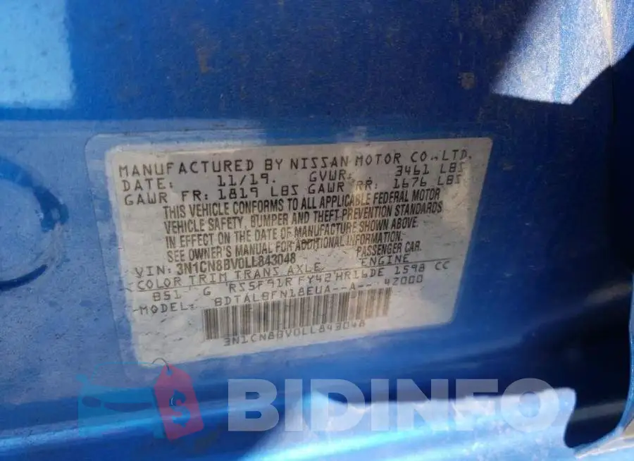 3N1CN8BV0LL843048 Photo# 12
