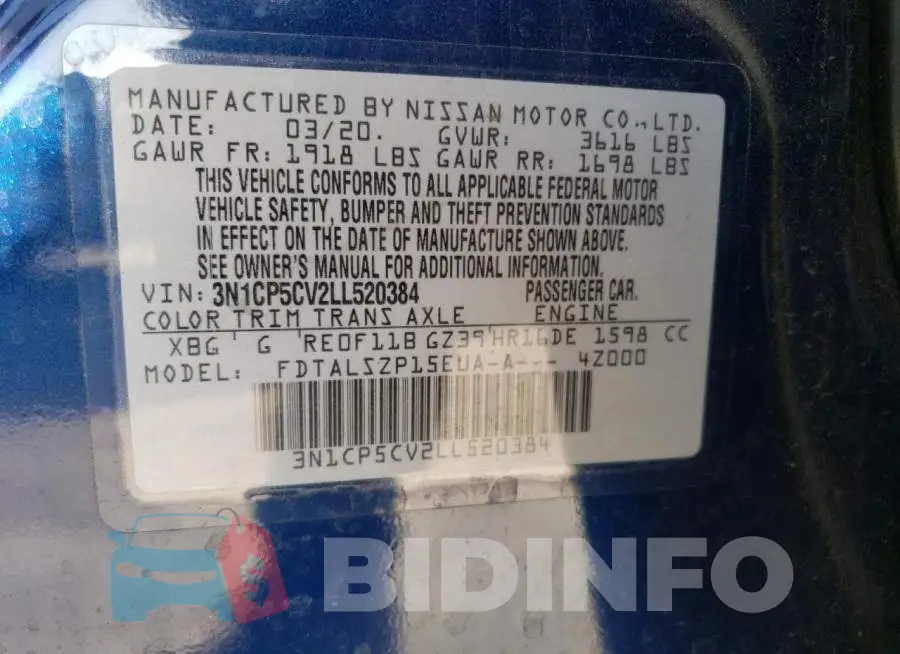 3N1CP5CV2LL520384 Photo# 13