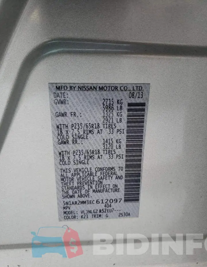 5N1AR2MM3EC612097 Photo# 12