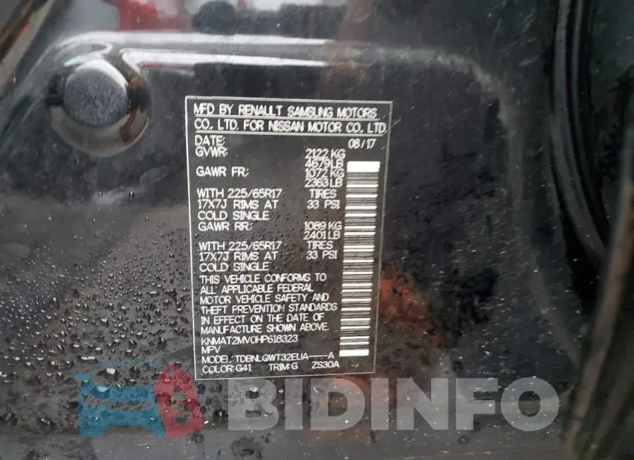 KNMAT2MV0HP618323 Photo# 14