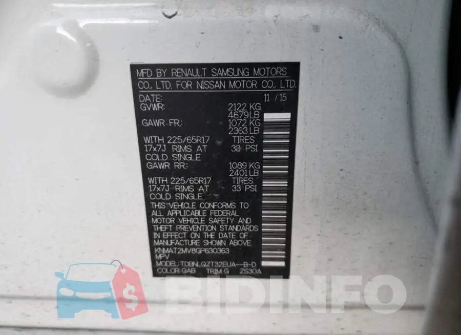 KNMAT2MV8GP630363 Photo# 10