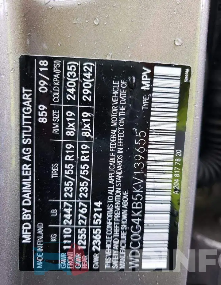 WDC0G4KB5KV139655 Photo# 14