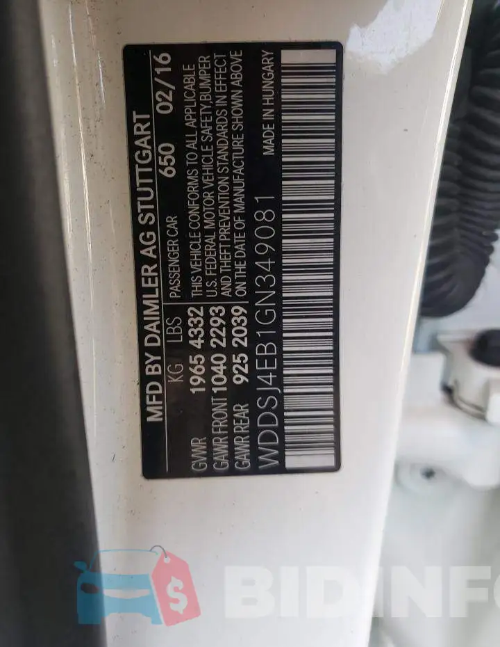 WDDSJ4EB1GN349081 Photo# 10