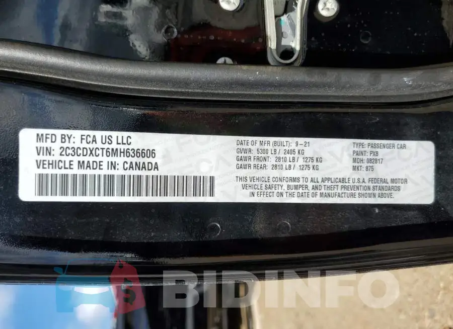2C3CDXCT6MH636606 Photo# 12