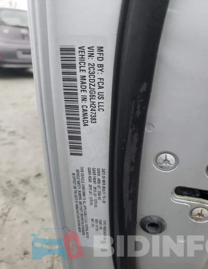 2C3CDZJG6LH247383 Photo# 12