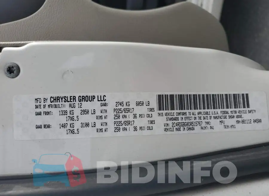 2C4RDGBG0DR515767 Photo# 10