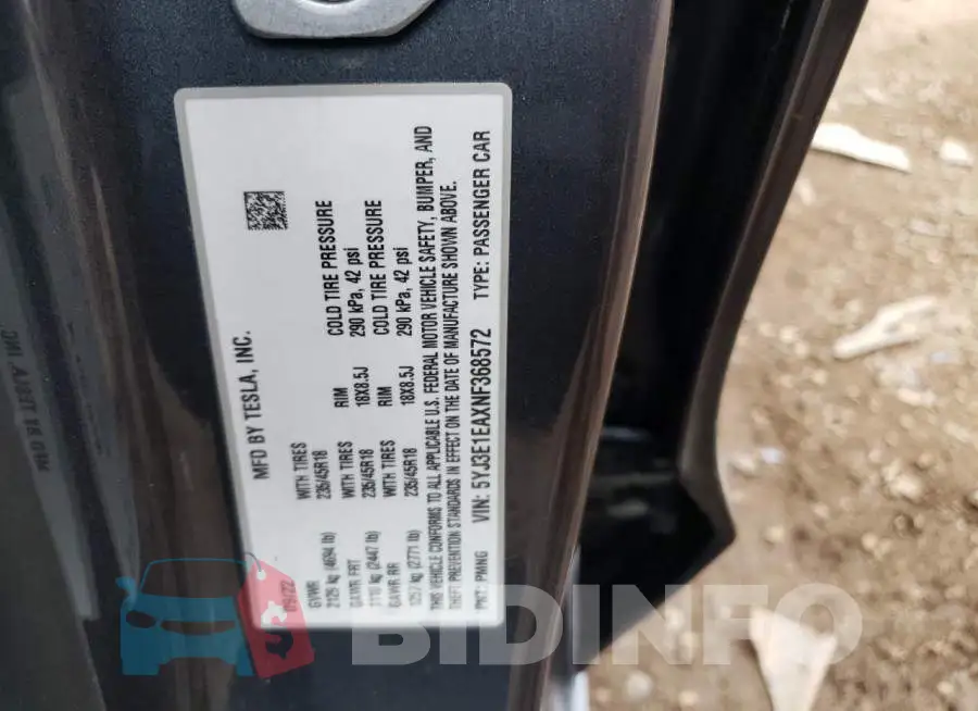 5YJ3E1EAXNF368572 Photo# 12