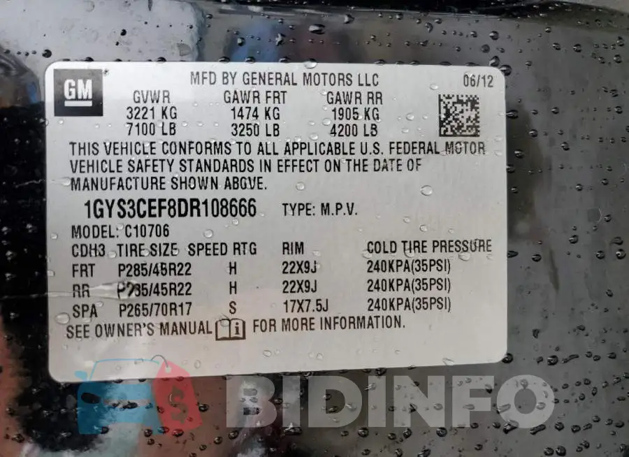 1GYS3CEF8DR108666 Photo# 13