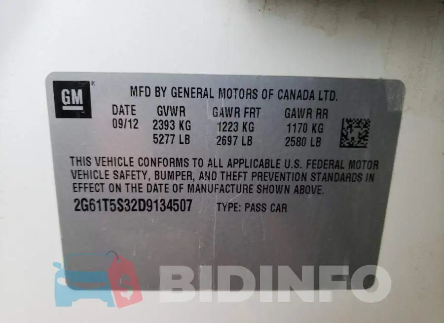 2G61T5S32D9134507 Photo# 10