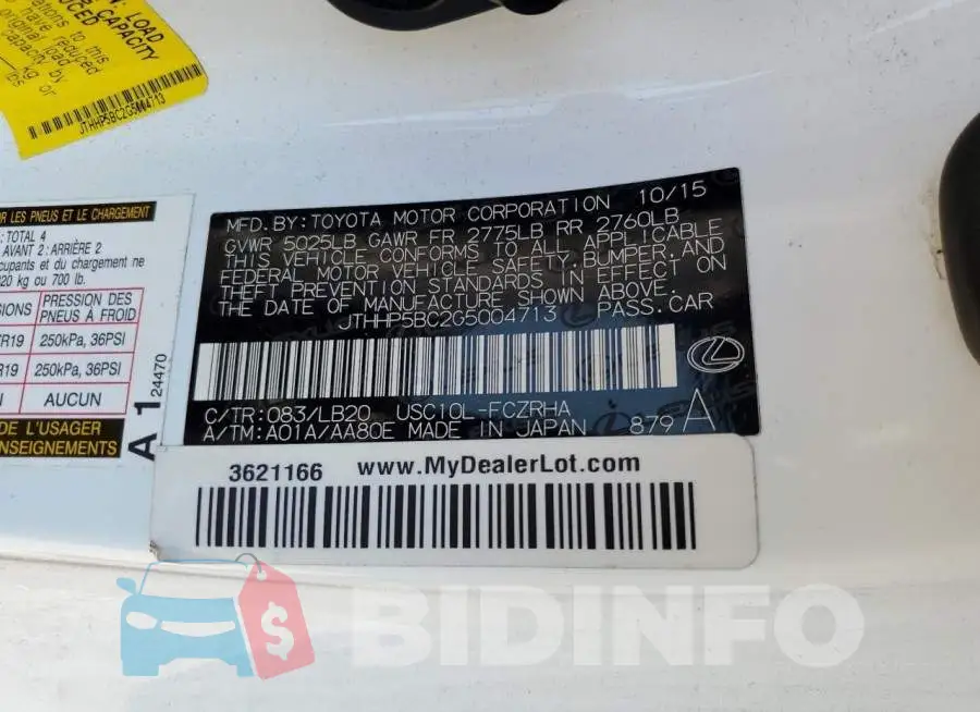 JTHHP5BC2G5004713 Photo# 12