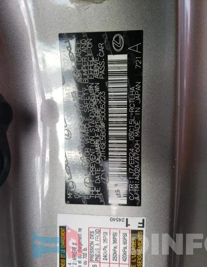 JTHSE5BC9F5005223 Photo# 10