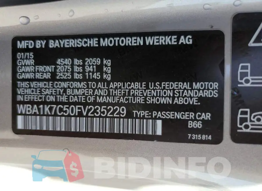 WBA1K7C50FV235229 Photo# 10