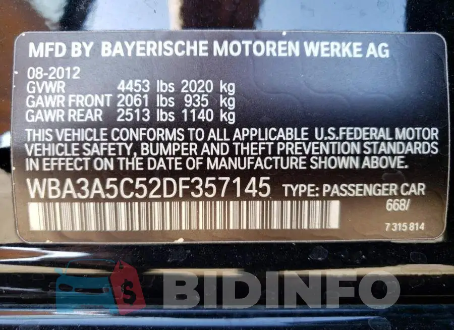 WBA3A5C52DF357145 Photo# 13