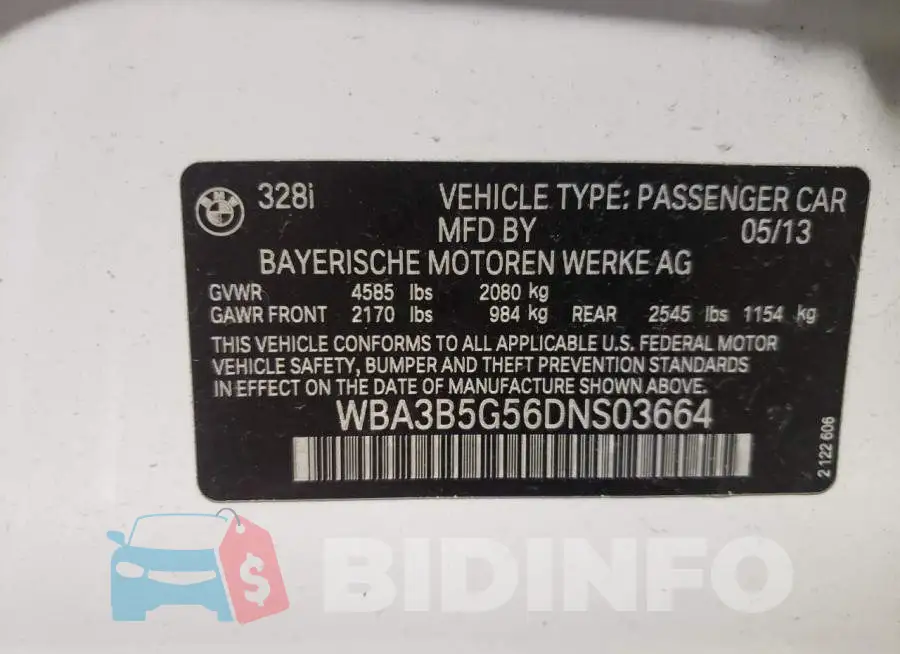 WBA3B5G56DNS03664 Photo# 10