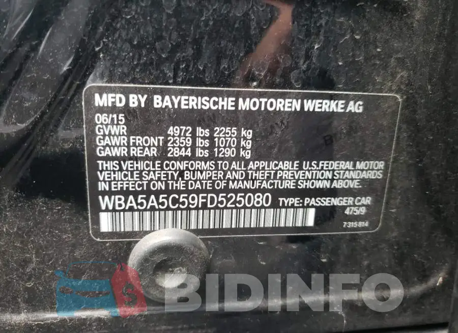 WBA5A5C59FD525080 Photo# 10
