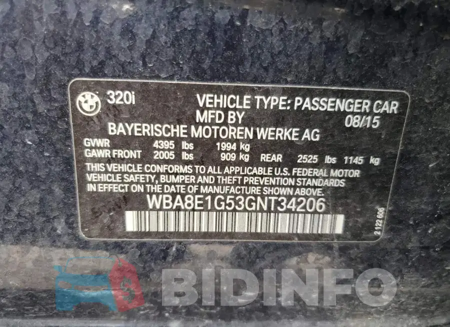 WBA8E1G53GNT34206 Photo# 12