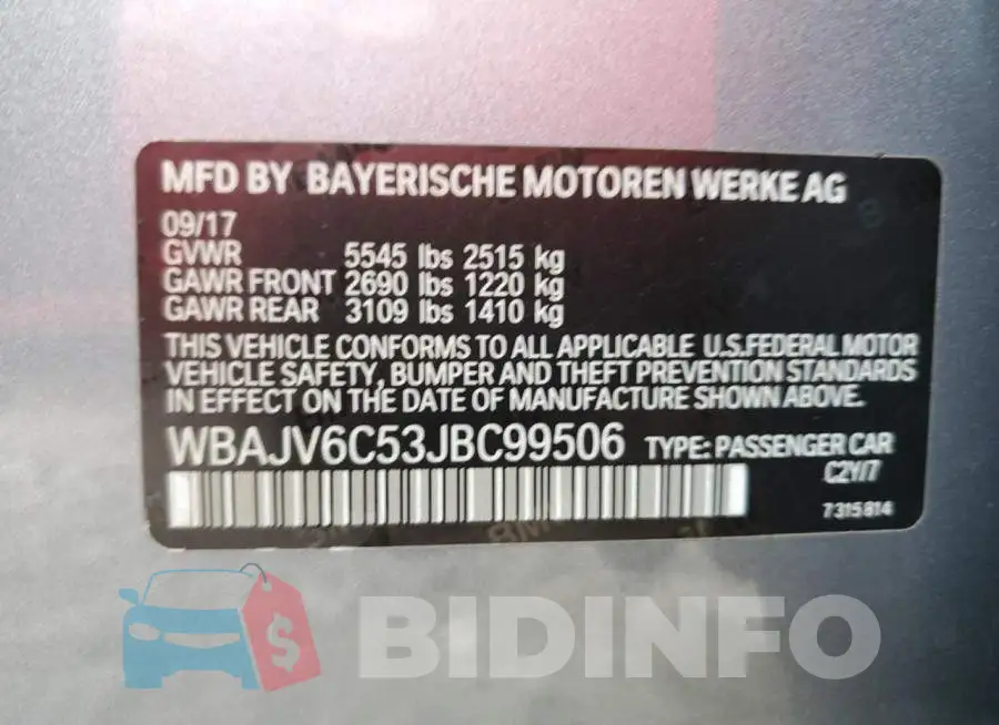 WBAJV6C53JBC99506 Photo# 10