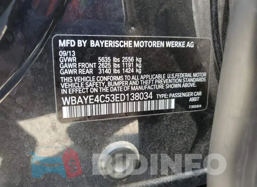 WBAYE4C53ED138034 Photo# 12