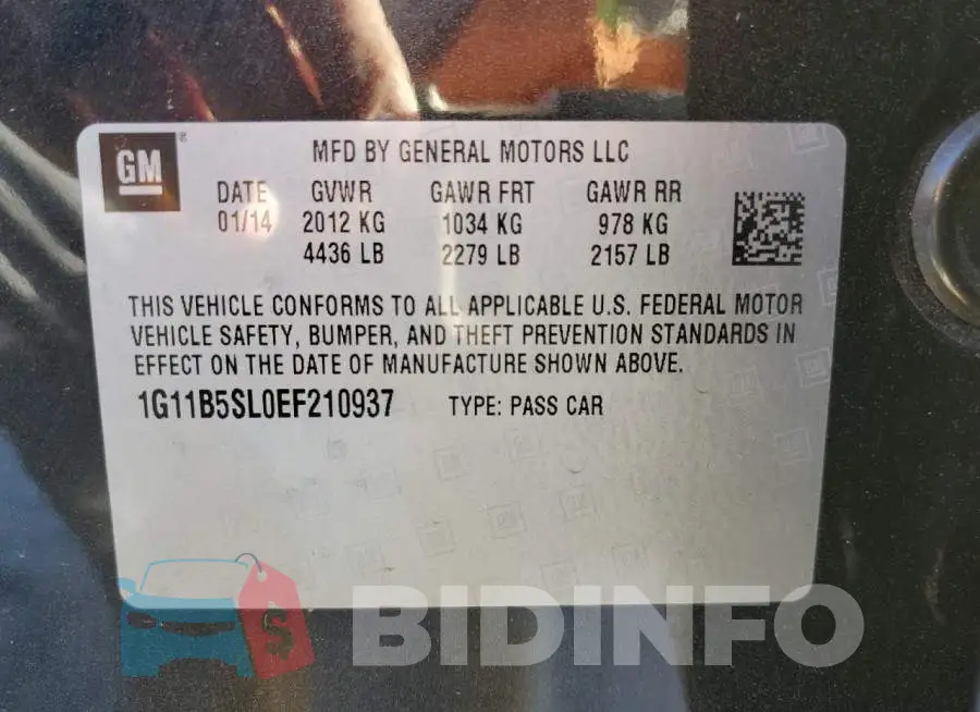 1G11B5SL0EF210937 Photo# 10