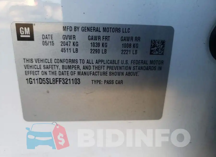 1G11D5SL8FF321103 Photo# 12