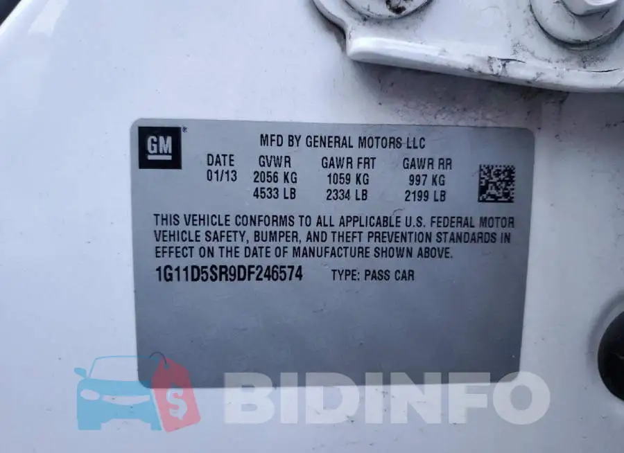 1G11D5SR9DF246574 Photo# 12