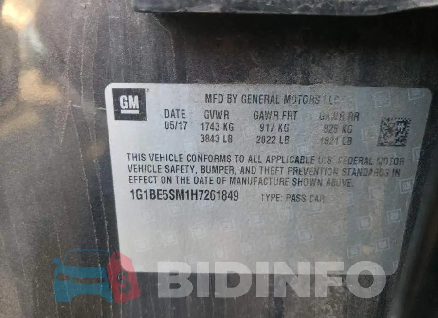 1G1BE5SM1H7261849 Photo# 10