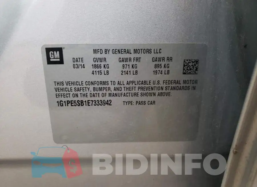 1G1PE5SB1E7333942 Photo# 13