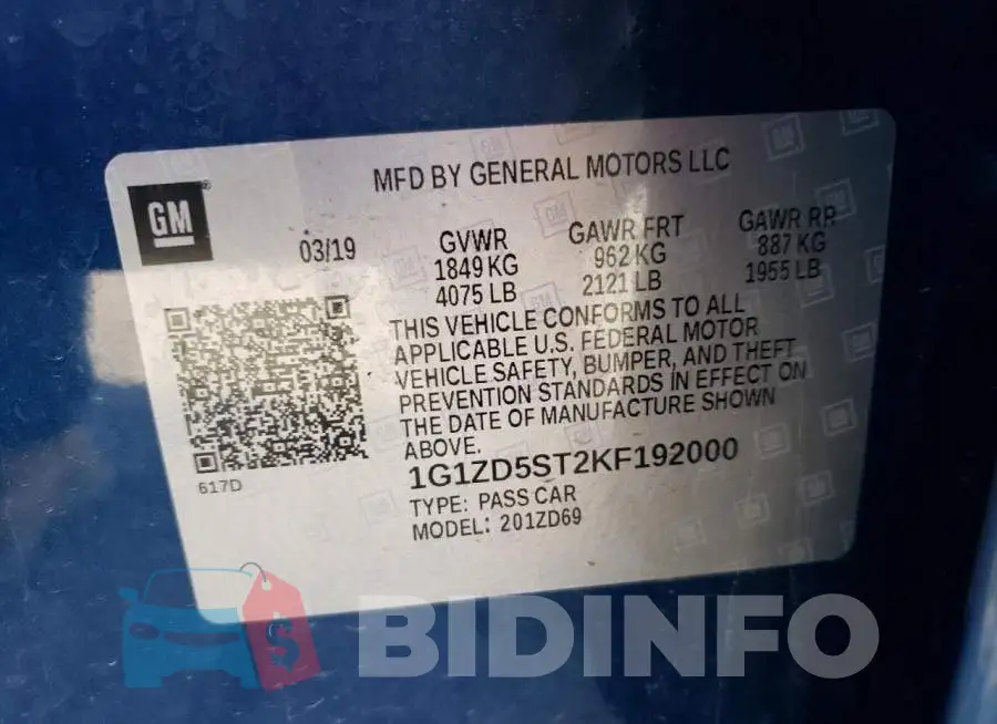 1G1ZD5ST2KF192000 Photo# 10