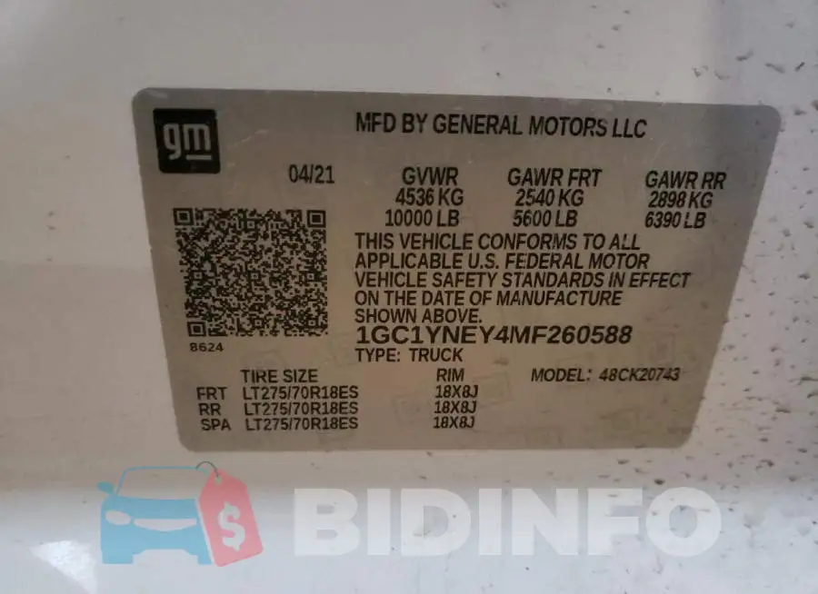 1GC1YNEY4MF260588 Photo# 13