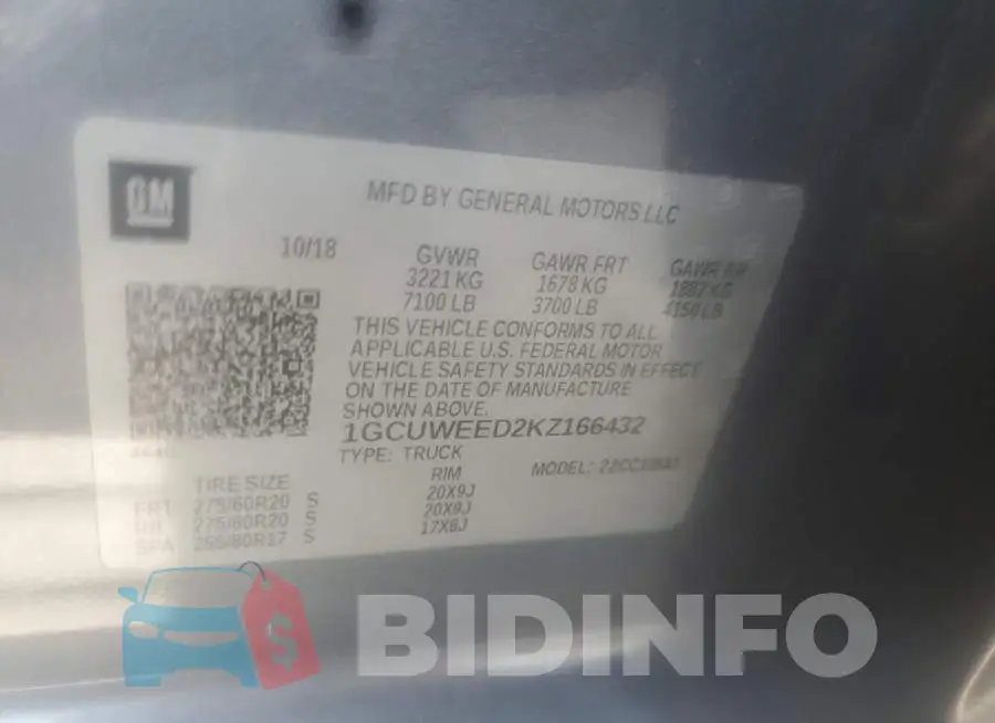 1GCUWEED2KZ166432 Photo# 10