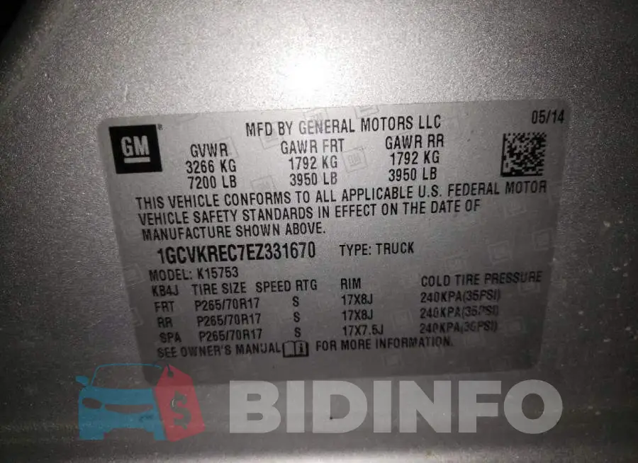 1GCVKREC7EZ331670 Photo# 12