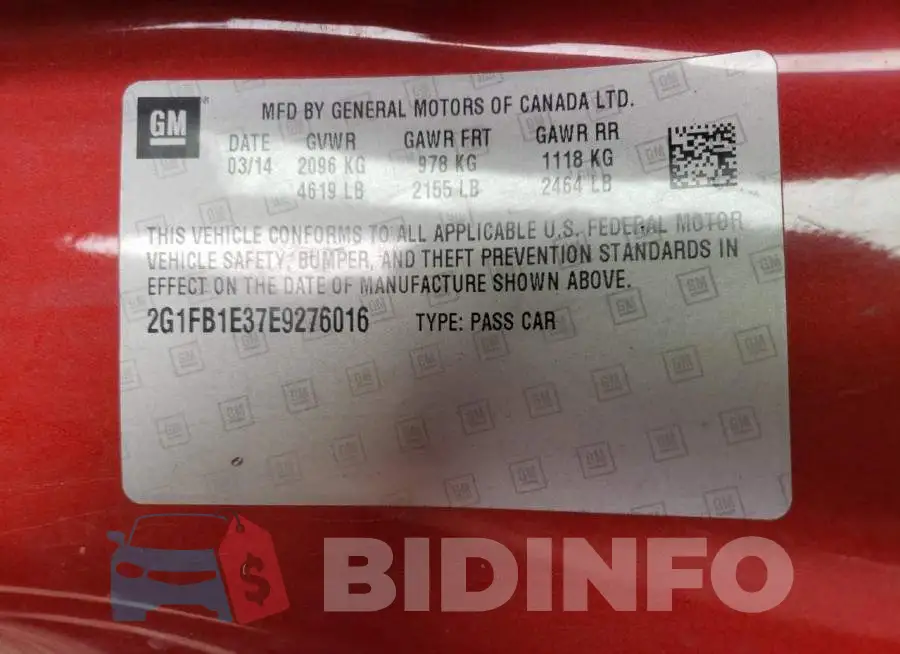 2G1FB1E37E9276016 Photo# 12