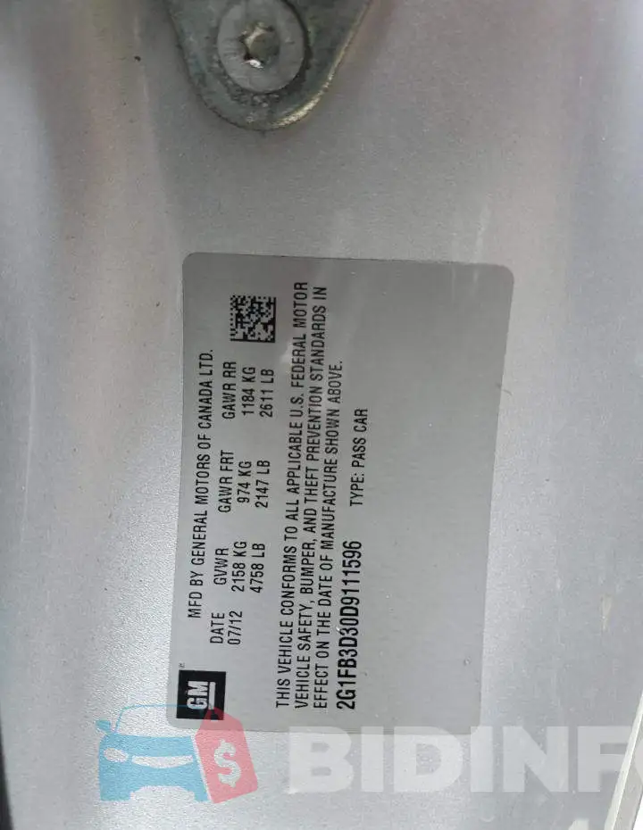 2G1FB3D30D9111596 Photo# 12