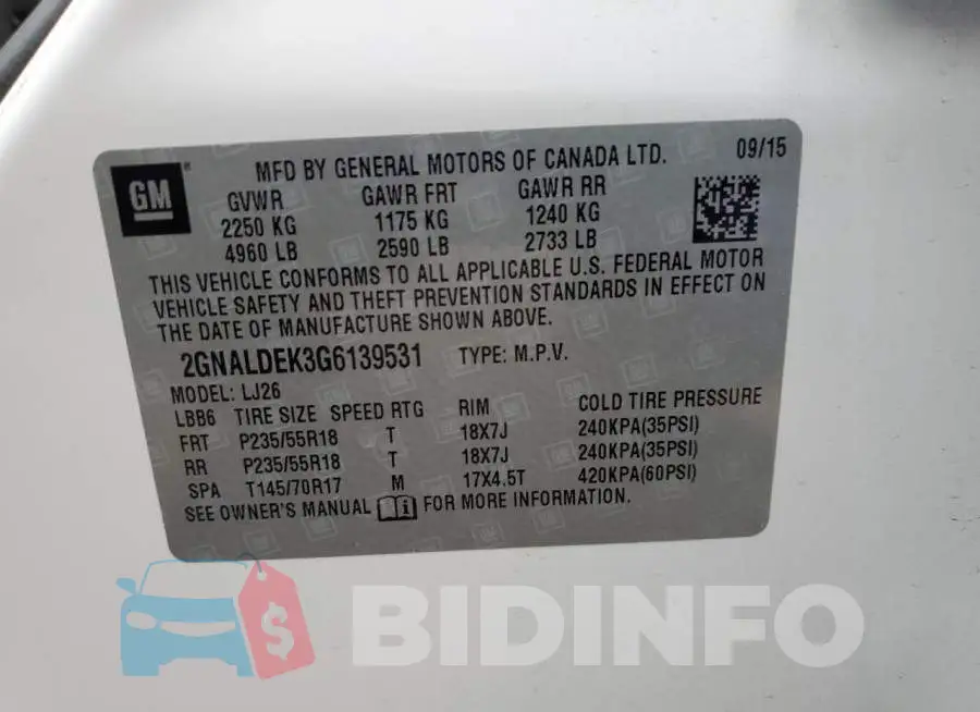 2GNALDEK3G6139531 Photo# 10